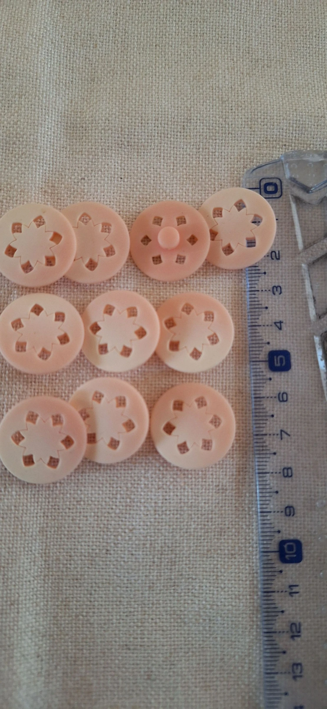 10 boutons 25 mm de couture en résine rose clair 